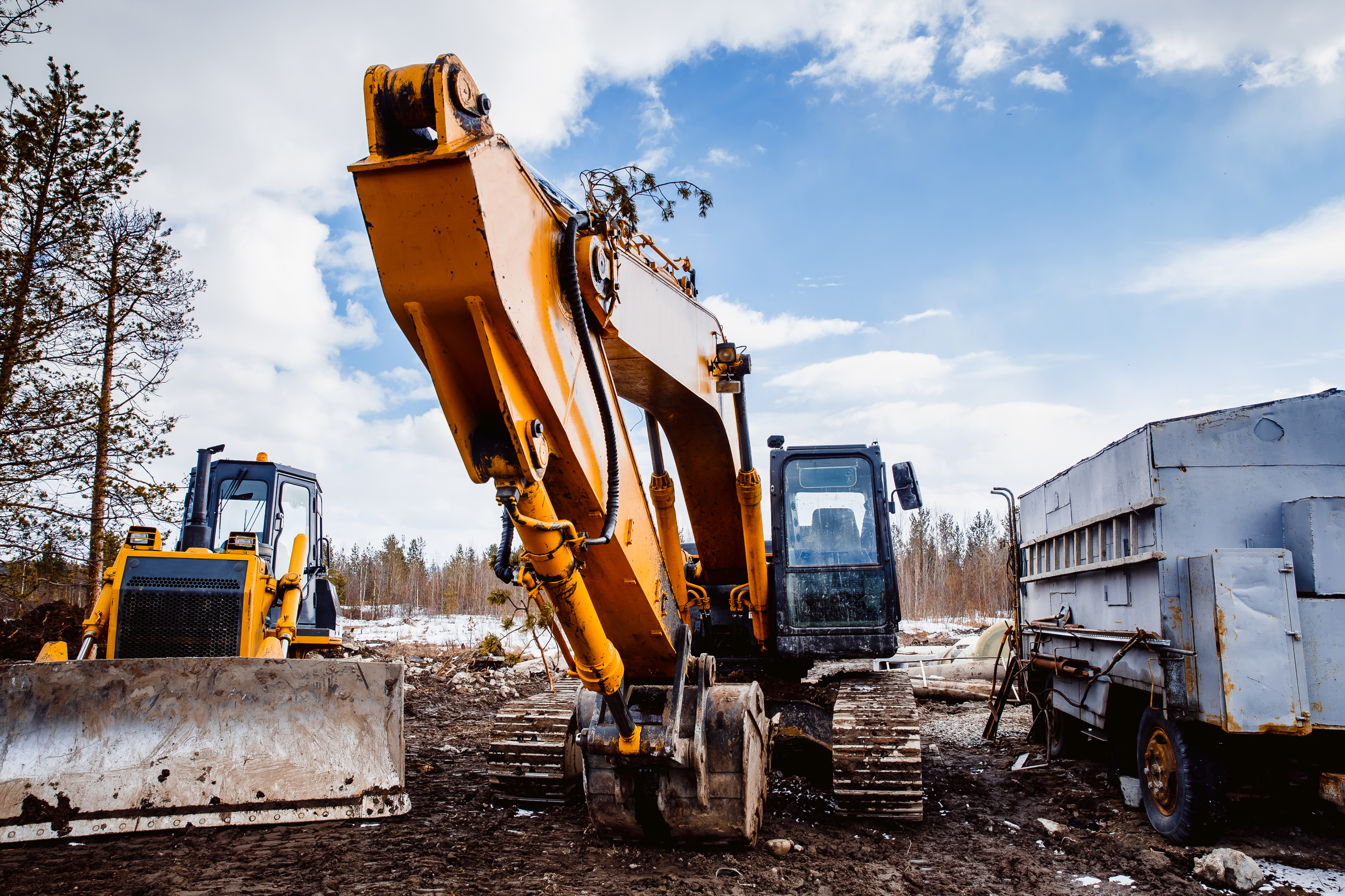 Excavator on a construction site
