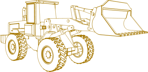 Wheel loader technical illustration